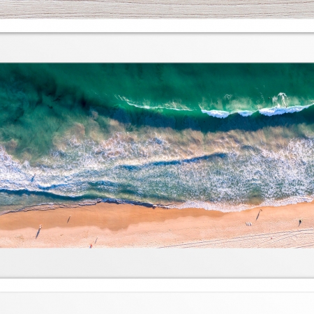 080 - Jason Mazur - 'Scarborough Beach Aerial' White Frame