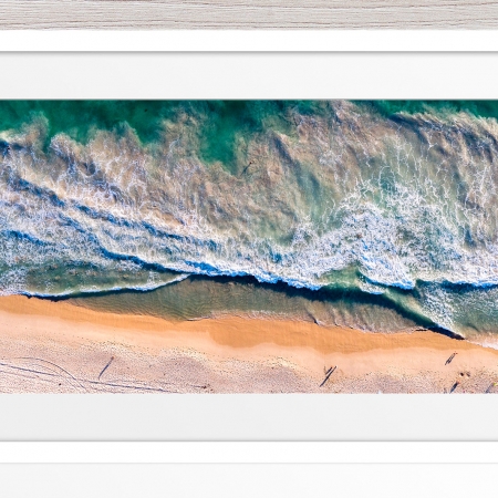081 - Jason Mazur - 'Scarborough Beach Aerial' White Frame