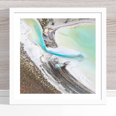 Chris Saunders - 'Aerial Coast 002' White Frame