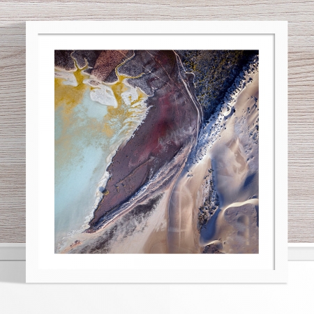 Chris Saunders - 'Aerial Coast 005' White Frame