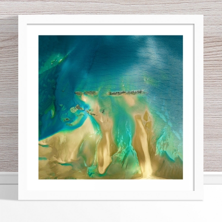 Chris Saunders - 'Aerial Coast 011' White Frame