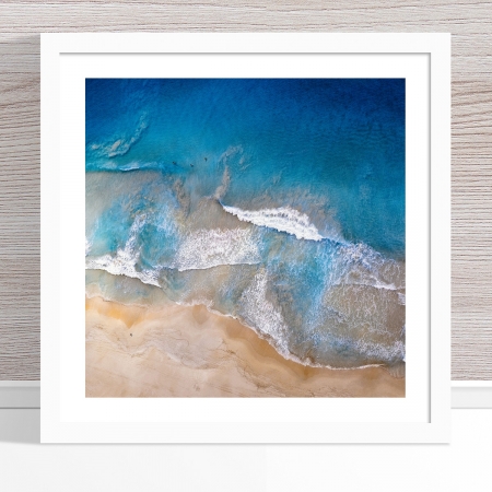Chris Saunders - 'Aerial Coast 020' White Frame