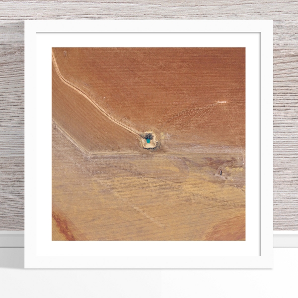 Chris Saunders - 'Aerial Outback 013' White Frame